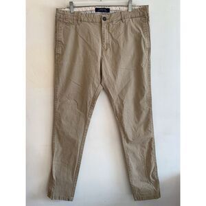 Zara Man Mens Pants Tan Size 36 Basic Collection Chino Stretch Cotton Blend